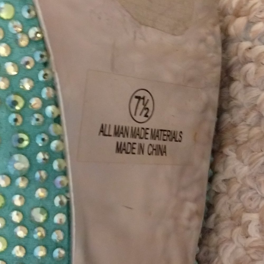 Turquoise Rhinestone Platform Heels - Picture 5 of 5